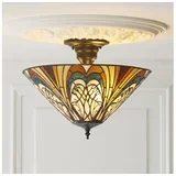 111905 - Prislonjena plafonska svetiljka Tiffany HECTOR 3xE27/10W/230V Ø 40 cm
