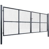 vidaXL mrežasta vrtna vrata od pocinčanog čelika 400 x 150 cm siva | shoptok.hr