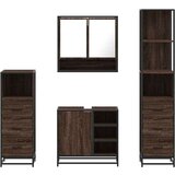 vidaXL 4-dijelni set kupaonskog namještaja boja smeđeg hrasta drveni | shoptok.hr
