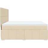 vidaXL Box spring postelja z vzmetnico krem 180x200 cm blago, (21309412) | Shoptok.si
