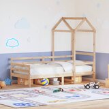 vidaXL Dnevni krevet s krovom bez madraca 80x200 cm Masivno drvo - Prirodna 80 x 200 cm Cijene