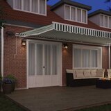  Skrovita tenda Zelena i bijela 600 × 300 cm Tkanina i čelik | shoptok.hr