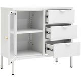 vidaXL Komoda bijela 75 x 35 x 70 cm od čelika i kaljenog stakla | shoptok.hr