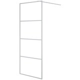 Pregrada za tuš srebrna 80 x 195 cm s prozirnim staklom ESG | shoptok.hr