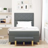 vidaXL Stranska postelja z vzmetnico in klopjo Temno siva 120x190 cm Tkanina | Shoptok.si