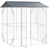 vidaXL Ptičnik Antracit 215 x 208 x 247 cm Pocinkano jeklo - - Antracit - 62.8 - 215 x 208 x 247 cm - 2025- | Shoptok.si
