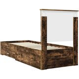  Konstrukcija postelje Siv hrast in srebrna 75 x 190 cm, (5000103368) | Shoptok.si