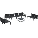 vidaXL Vrtna sedežna garnitura 9 pcs Antracitna Jeklo | Shoptok.si