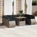  10-dijelni set vrtnih sofa od poliratana s jastucima sivi | shoptok.hr