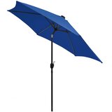  Vrtni suncobran LED s aluminijskim stupom 300 cm azurnoplavi | Eponuda.com