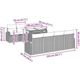 9 9-delni vrtni kavč set z blazinami črn poli ratan, (22090808) | Shoptok.si
