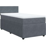 vidaXL Box spring postelja z vzmetnico temno siva 100x200 cm žamet | Shoptok.si