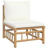  6-dijelna vrtna garnitura od bambusa s krem bijelim jastucima | shoptok.hr