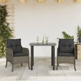 vidaXL 3-dijelni vrtni blagovaonski set sivi od poliratana | shoptok.hr