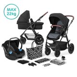 Kinderkraft XMOOV dječja kolica 3u1 – crna melange | shoptok.hr