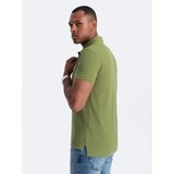 Ombre Men's BASIC single color pique knit polo shirt - olive | shoptok.hr