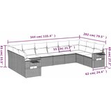  10-dijelni set vrtnih sofa s jastucima crni od poliratana Crna 85 x 62 x 69 cm | shoptok.hr