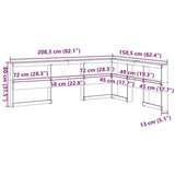  Knjižnica vzglavje L-oblike voščeno rjava 140 cm trdna borovina, (21791371) | Shoptok.si