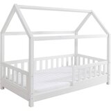 MID.YOU Postelja V Obliki Hiše Kay 80x160, Bor, Bela, Masivna | Shoptok.si