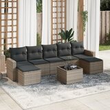 vidaXL 8-dijelni set vrtnih sofa od poliratana s jastucima sivi Cijene