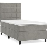 Maison Chic Box spring postelja - Vzmetna postelja z vzmetnico svetlo siva 80x200 cm žamet SL6967, (21904167) Cene