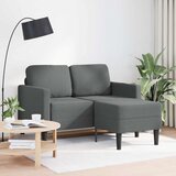  Dvosjed s ležaljkom u obliku slova L, tamno siva, tkanina, 125 cm | Eponuda.ba
