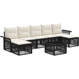 vidaXL Vrtna sedežna garnitura 8 pcs Črna poli ratan, (5000269896) | Shoptok.si