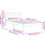 vidaXL Konstrukcija postelje Bela 80 x 200 cm Masivno borovo les | Shoptok.si