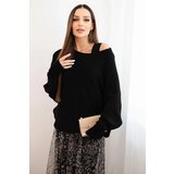 Kesi Włoski Women's set with a wool sweater and a viscose dress black Cene