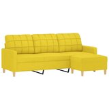  Trosjed s tabureom svjetložuti 180 cm od tkanine | shoptok.hr