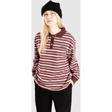 Blue Tomato Striped Polo majica bugundy / pink / white Cene
