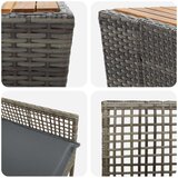  3-delni vrtni bistro set s blazinami sivo poli ratan, (22015373) | Shoptok.si