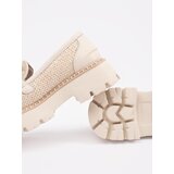 GOODIN Beige platform loafers with gold chain | Shoptok.si