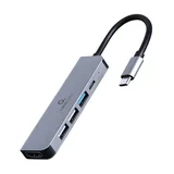 station USB adapter Type-C 5-in-1 multi-port adapter Hub + HDMI + PD, GEMBIRD A-CM-COMBO5-03