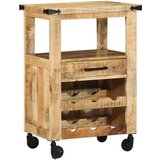vidaXL Kuhinjski Trolley 55x40x80 cm Trden neobdelan les mangov | Shoptok.si