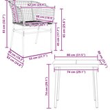 Vrtni blagovaonski set od 3 dijela, crni poliratan, staklo | shoptok.hr