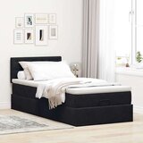 vidaXL otomanski okvir kreveta s madraca crni 90x200cm baršunasti | shoptok.hr