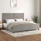  Posteljni okvir z vzglavjem svetlo siv 200x200 cm žamet, (20735543) | Shoptok.si