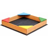  dečiji drveni peskarnik sa 4 sedišta – 90x90 cm, za dvorište i baštu ( WSB-900 ) | Eponuda.com