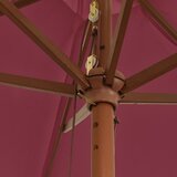  Vrtni suncobran s drvenim stupom bordo 299x240 cm | shoptok.hr