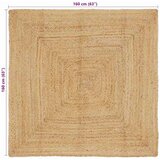 vidaXL Tepih Bež 160 x 160 cm Juta | shoptok.hr