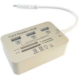 LC Power čitač kartica usb hub 3 port lc-hub-c-cr usb-c - 3xUSB 3.0 beli | ePonuda.com