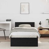  Okvir kreveta s uzglavljem s uzglavljem Crni hrast 75 x 190 cm | shoptok.hr