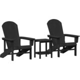 3 dijela vrtnog lounge seta crna HDPE | shoptok.hr