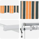 vidaXL samodejna zložljiva tenda zelena in rumena 400x350 cm, zamenjava tenda za okvir 4x3.5 m zelena in rumena | Shoptok.si