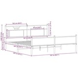 Metalni Kovinski posteljni okvir brez vzmetnice sonoma hrast 160x200 cm | Shoptok.si