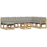 vidaXL Zunanja garnitura za sedenje 9 pcs Bela in svetlo siva, (5000282428) | Shoptok.si