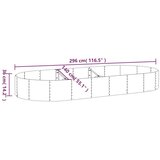 vidaXL visoka greda iz prašno premazanega jekla 296x140x36 cm siva | Shoptok.si