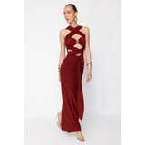 Trendyol X Zeynep Tosun Tile Cut Out Snake Accessory Detailed Evening Dress & Graduation Dress Cene