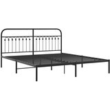  Metalni okvir za krevet s uzglavljem crni 183x203 cm | Eponuda.com